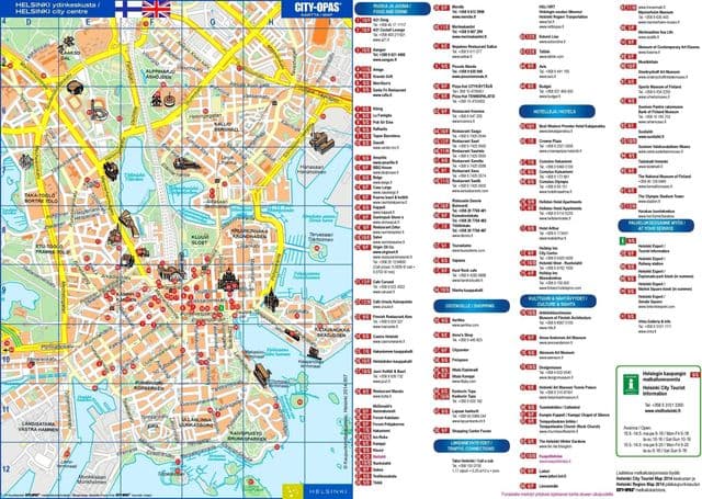 Helsinki sightseeing map